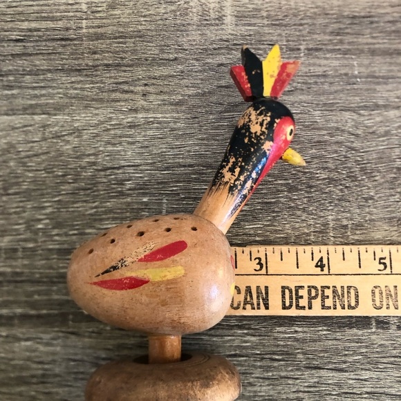 Vtg Handcrafted Wooden Bird Appetizer Holder - Picture 8 of 10